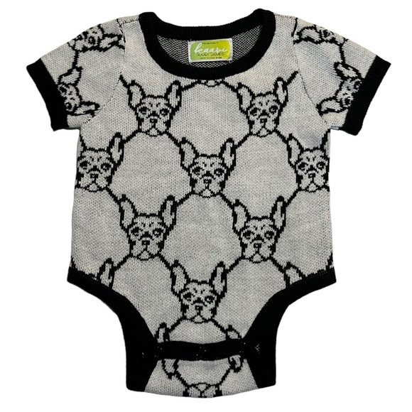 NWT NY & C KAAVI JAMES Baby One Piece Sz 12-18M Black Gray Short Sleeve - Picture 1 of 5